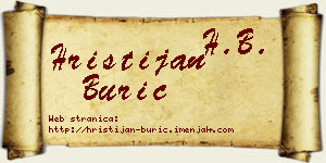 Hristijan Burić vizit kartica